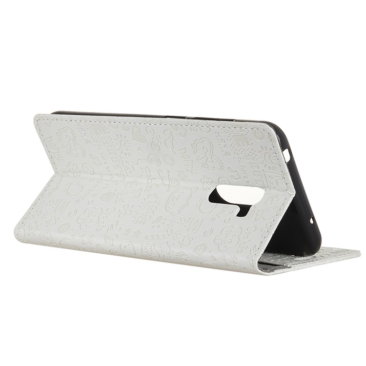 Cartoon Graffiti Wallet Leather Stand Phone Cover for Xiaomi Pocophone F1 / Poco F1 (India) - White-9