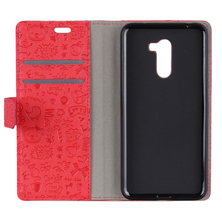 Cartoon Graffiti Wallet Stand Leather Magnetic Shell for Xiaomi Pocophone F1 / Poco F1 (India) - Red-8