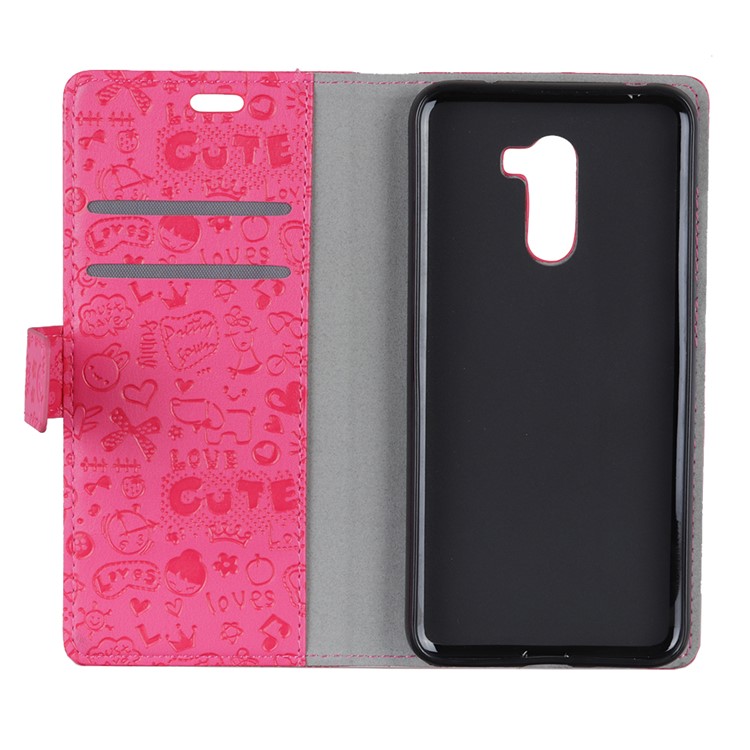 Cartoon Graffiti Wallet Leather Stand Mobile Casing for Xiaomi Pocophone F1 / Poco F1 (India) - Rose-8
