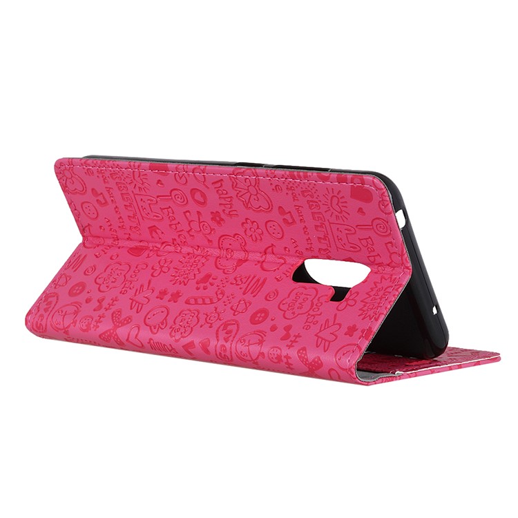 Cartoon Graffiti Wallet Leather Stand Mobile Casing for Xiaomi Pocophone F1 / Poco F1 (India) - Rose-9