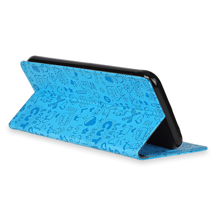 Cartoon Graffiti Wallet Stand Leather Protection Case for Xiaomi Pocophone F1 / Poco F1 (India) - Blue-6