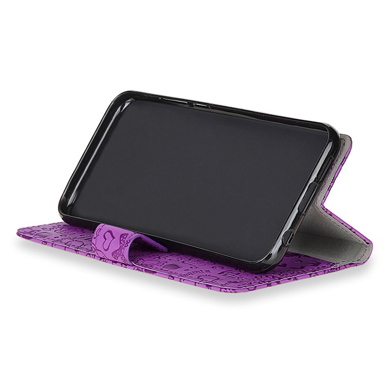 Cartoon Graffiti Wallet Stand PU Leather Shell Case for Xiaomi Pocophone F1 / Poco F1 (India) - Purple-5