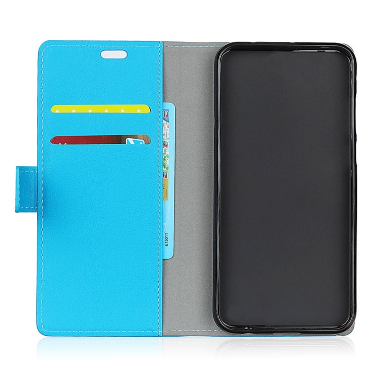PU Leather Wallet Stand Protector Cover for Xiaomi Pocophone F1 / Poco F1 (India) - Blue-4