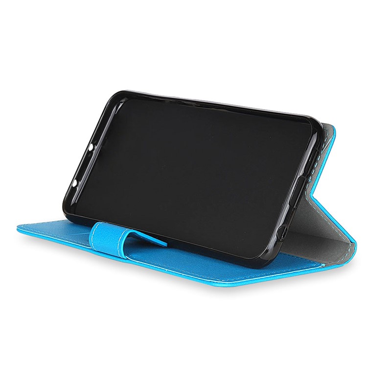 PU Leather Wallet Stand Protector Cover for Xiaomi Pocophone F1 / Poco F1 (India) - Blue-5