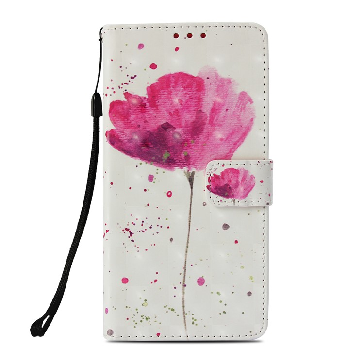 Pattern Printing PU Leather Wallet Casing for Xiaomi Pocophone F1 / Poco F1 (India) - Vivid Pink Flower-2