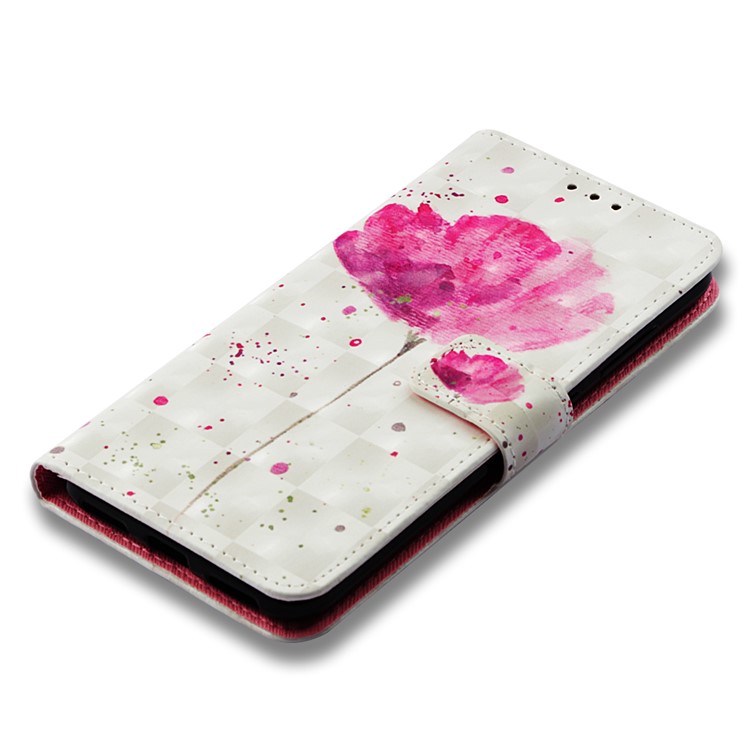 Pattern Printing PU Leather Wallet Casing for Xiaomi Pocophone F1 / Poco F1 (India) - Vivid Pink Flower-7