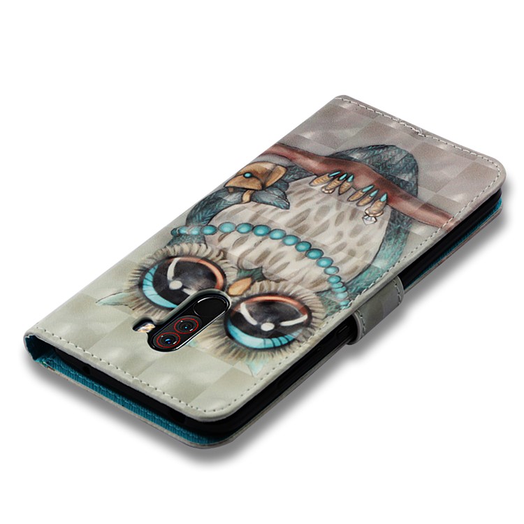 Pattern Printing PU Leather Wallet Mobile Case for Xiaomi Pocophone F1 / Poco F1 (India) - Owl-8