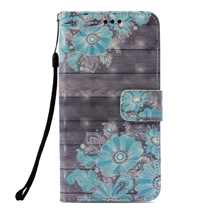 Pattern Printing PU Leather Wallet Cellphone Case for Xiaomi Pocophone F1 / Poco F1 (India) - Blue Flowers-2