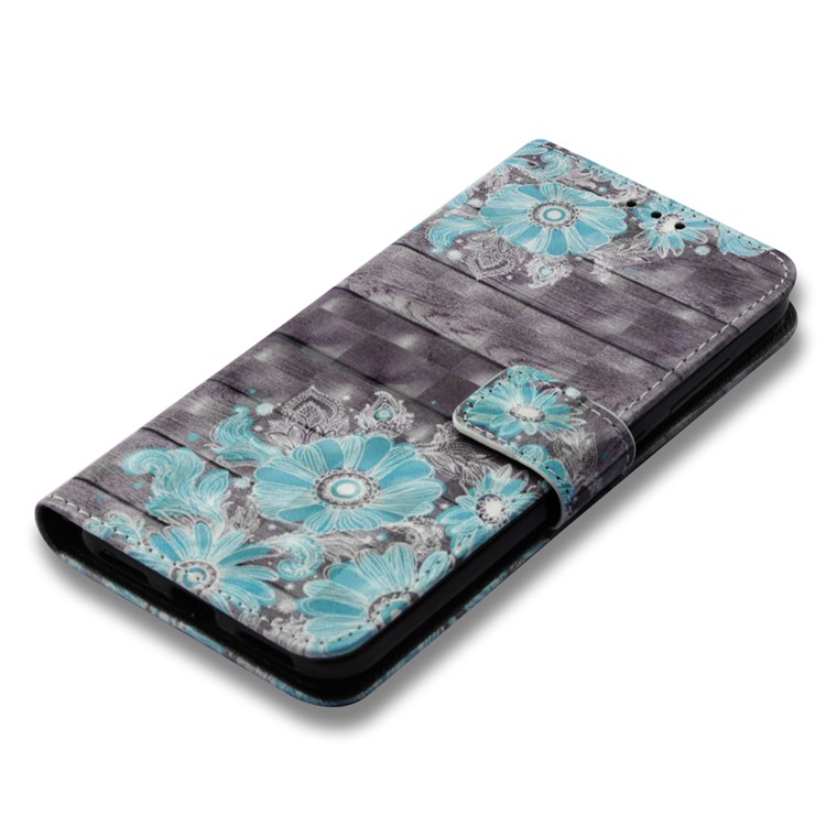 Pattern Printing PU Leather Wallet Cellphone Case for Xiaomi Pocophone F1 / Poco F1 (India) - Blue Flowers-7