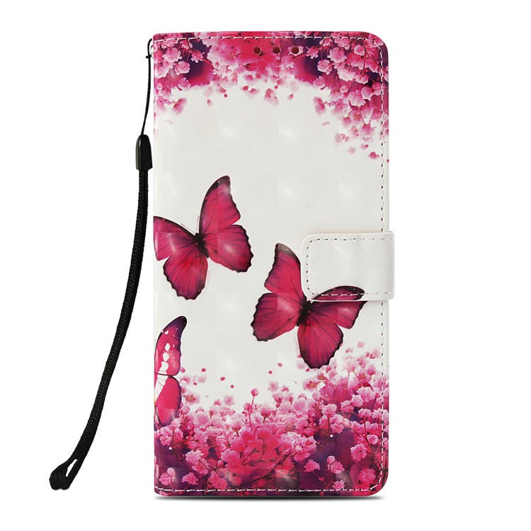 Pattern Printing PU Leather Wallet Accessory Cover for Xiaomi Pocophone F1 / Poco F1 (India) - Red Butterflies and Flowers-2