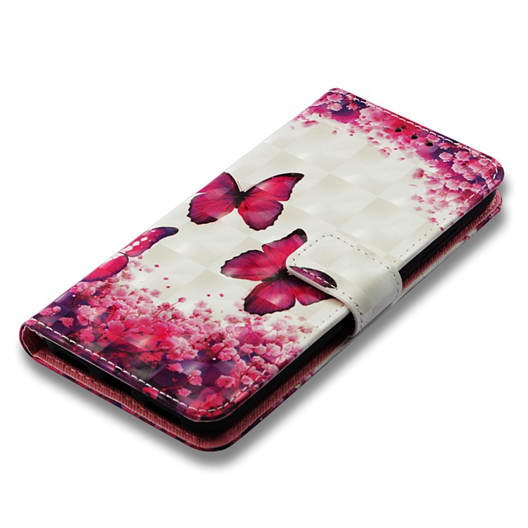 Pattern Printing PU Leather Wallet Accessory Cover for Xiaomi Pocophone F1 / Poco F1 (India) - Red Butterflies and Flowers-7