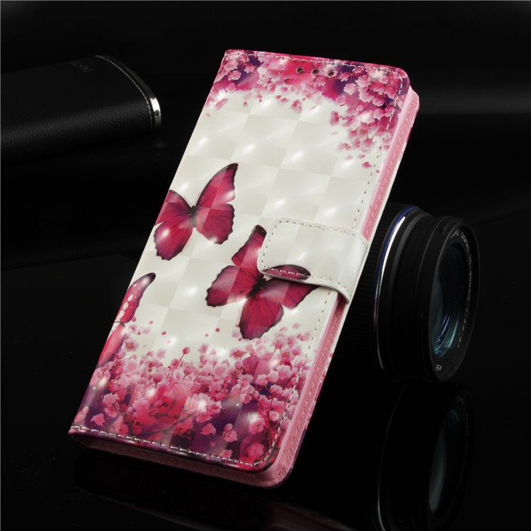 Pattern Printing PU Leather Wallet Accessory Cover for Xiaomi Pocophone F1 / Poco F1 (India) - Red Butterflies and Flowers-9