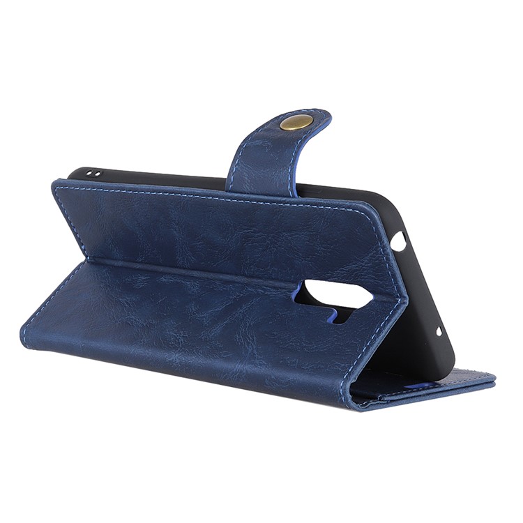 For Xiaomi Pocophone F1 / Poco F1 (India) Crazy Horse Leather Mobile Shell| S-shape, Wallet and Stand - Blue-10