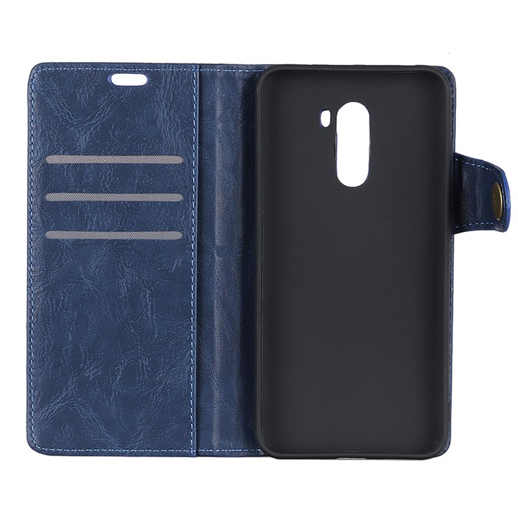 For Xiaomi Pocophone F1 / Poco F1 (India) Crazy Horse Leather Mobile Shell| S-shape, Wallet and Stand - Blue-9