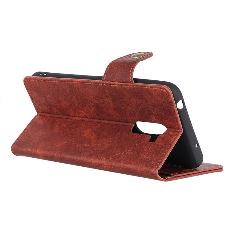 For Xiaomi Pocophone F1 / Poco F1 (India) Crazy Horse Leather Phone Case | S-shape, Wallet and Stand - Brown-10