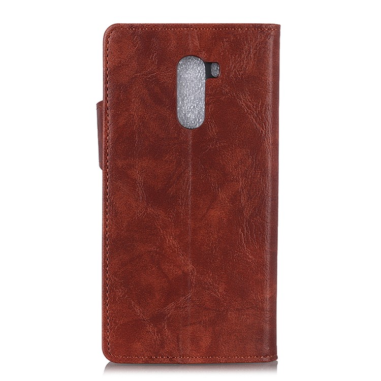 For Xiaomi Pocophone F1 / Poco F1 (India) Crazy Horse Leather Phone Case | S-shape, Wallet and Stand - Brown-8