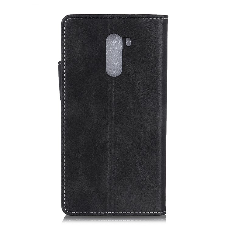 S Shape Crazy Horse Texture Wallet Leather Phone Case for Xiaomi Pocophone F1 / Poco F1 (India) - Black-7