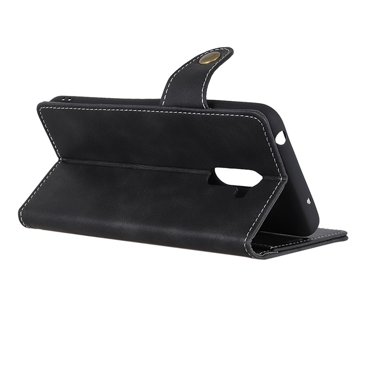 S Shape Crazy Horse Texture Wallet Leather Phone Case for Xiaomi Pocophone F1 / Poco F1 (India) - Black-9