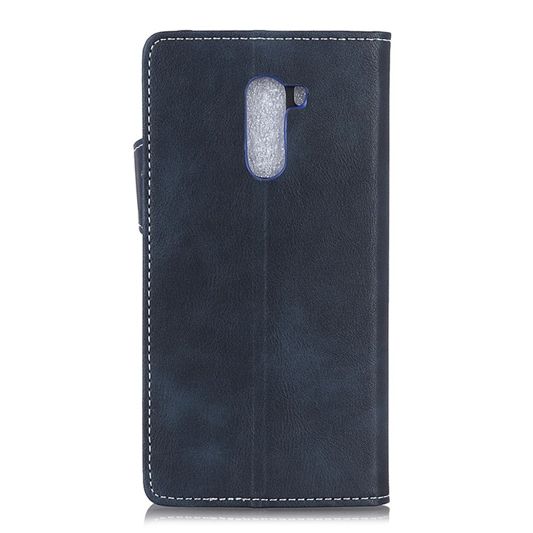 S Shape Textured Magnetic Leather Mobile Case for Xiaomi Pocophone F1 / Poco F1 (India) - Blue-7