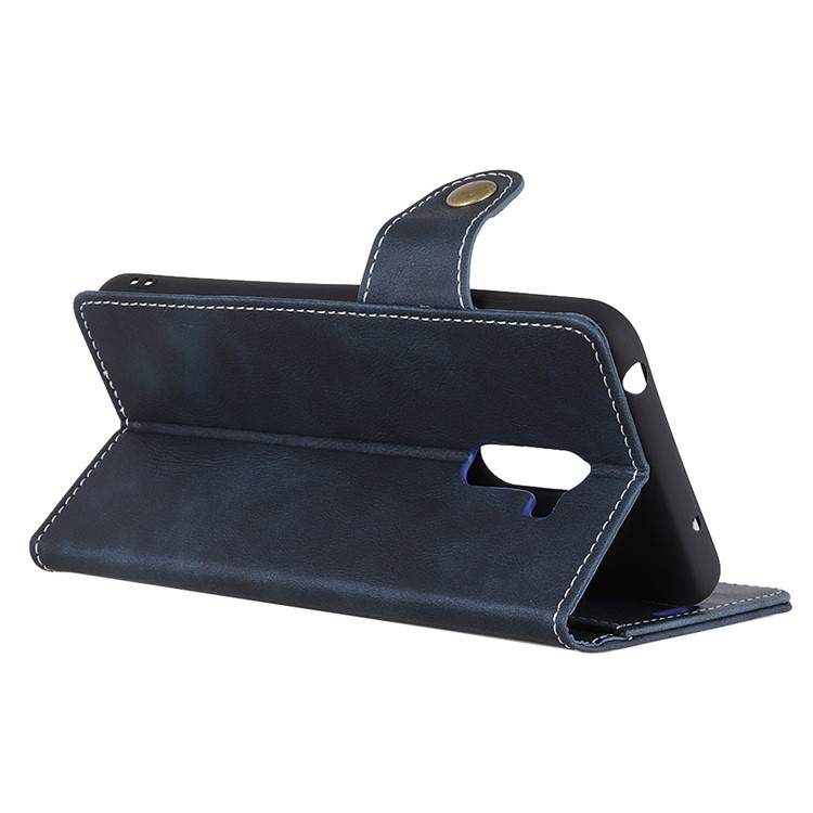 S Shape Textured Magnetic Leather Mobile Case for Xiaomi Pocophone F1 / Poco F1 (India) - Blue-9