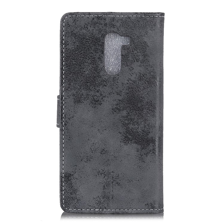 Vintage Style Leather Wallet Case for Xiaomi Pocophone F1 / Poco F1 in India - Grey-3