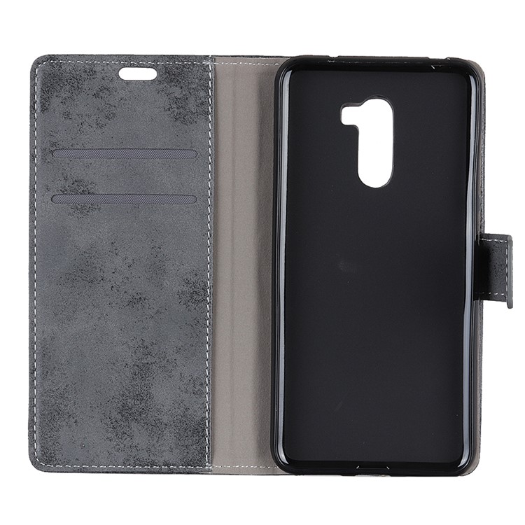 Vintage Style Leather Wallet Case for Xiaomi Pocophone F1 / Poco F1 in India - Grey-4
