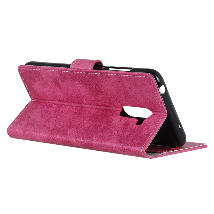 Vintage Style Leather Wallet Cover for Xiaomi Pocophone F1 / Poco F1 in India - Rose-5