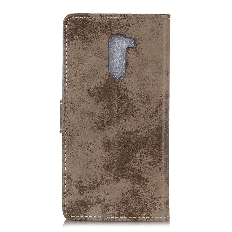 Vintage Style Leather Wallet Phone Case for Xiaomi Pocophone F1 / Poco F1 in India - Khaki-3