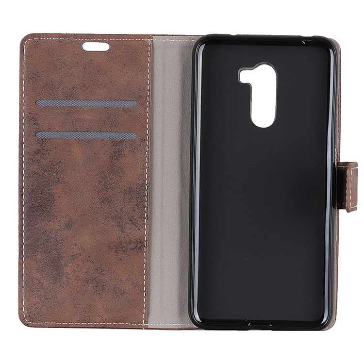 Vintage Style Wallet Leather Stand Cover for Xiaomi Pocophone F1 / Poco F1 in India - Brown-4