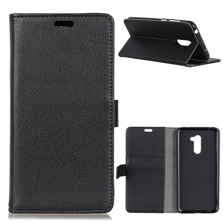 Litchi Skin Wallet Leather Stand Case for Xiaomi Pocophone F1 / Poco F1 in India - Black-1