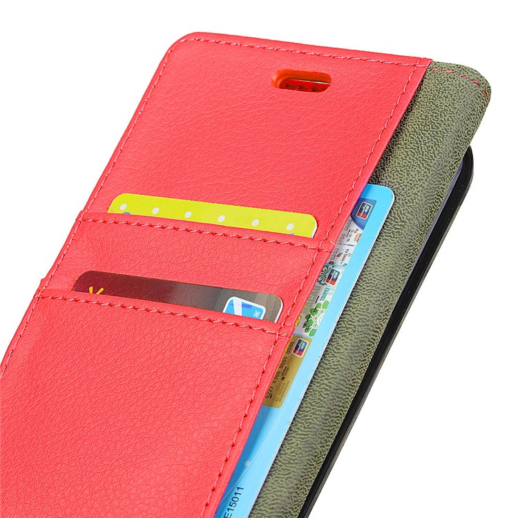 Litchi Skin Wallet Leather Stand Shell for Xiaomi Pocophone F1 / Poco F1 in India - Red-2