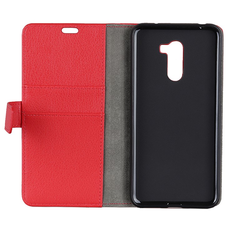 Litchi Skin Wallet Leather Stand Shell for Xiaomi Pocophone F1 / Poco F1 in India - Red-4