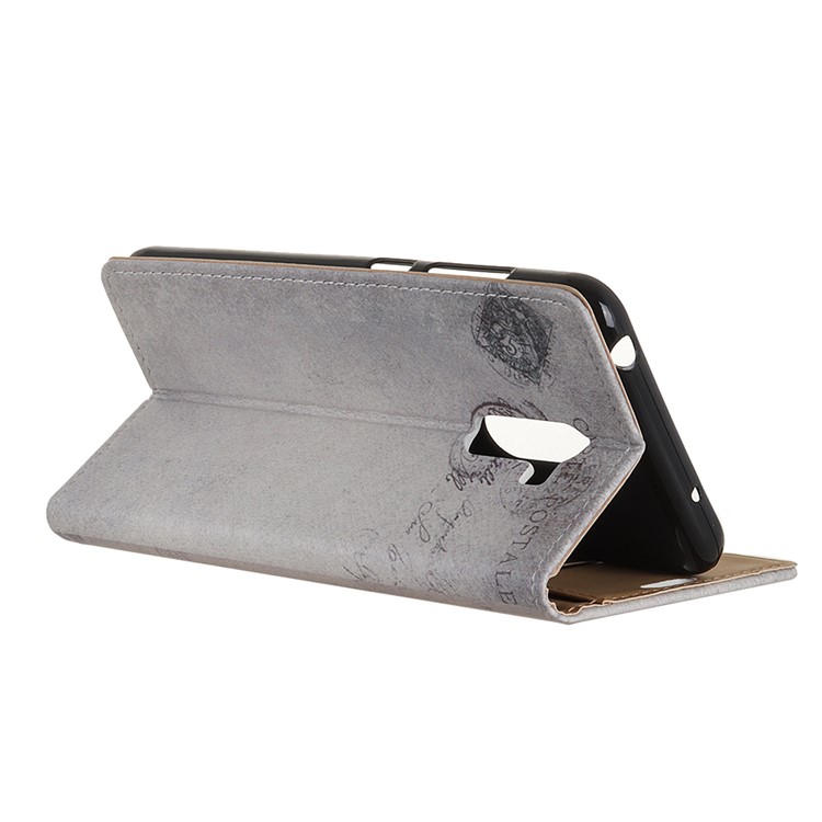 For Xiaomi Pocophone F1 / Poco F1 (India) Patterned PU Leather Case (Wallet and Stand) - American Flag and Cat Holding Heart-6
