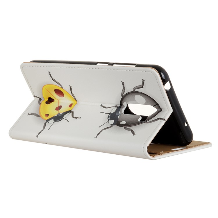 For Xiaomi Pocophone F1 / Poco F1 (India) Patterned PU Leather Shell (Wallet and Stand) - Ladybug Pattern-6