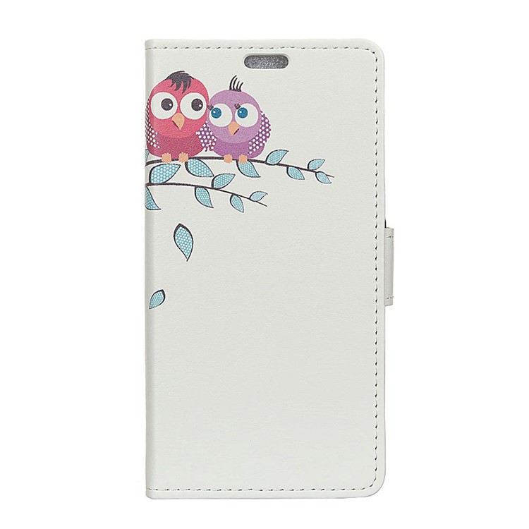 For Xiaomi Pocophone F1 / Poco F1 (India) Patterned PU Leather Flip Case (Wallet and Stand) - Two Little Owls on Branch-2