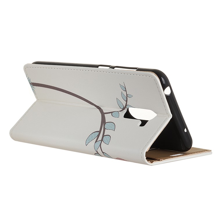 For Xiaomi Pocophone F1 / Poco F1 (India) Patterned PU Leather Flip Case (Wallet and Stand) - Two Little Owls on Branch-6