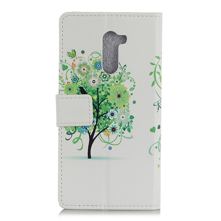 For Xiaomi Pocophone F1 / Poco F1 (India) Patterned PU Leather Phone Cover (Wallet and Stand) - Green Flower Tree-5