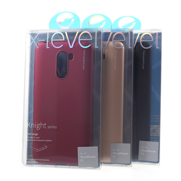 X-LEVEL Knight Series Matte PC Case for Xiaomi Pocophone F1 Poco F1 (India) - Wine Red-4