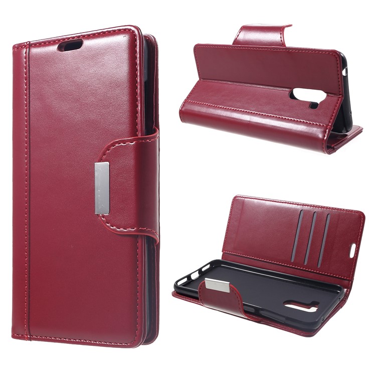Flip Wallet PU Leather Stand Case for Xiaomi Pocophone F1 / Poco F1 (India) - Red-1
