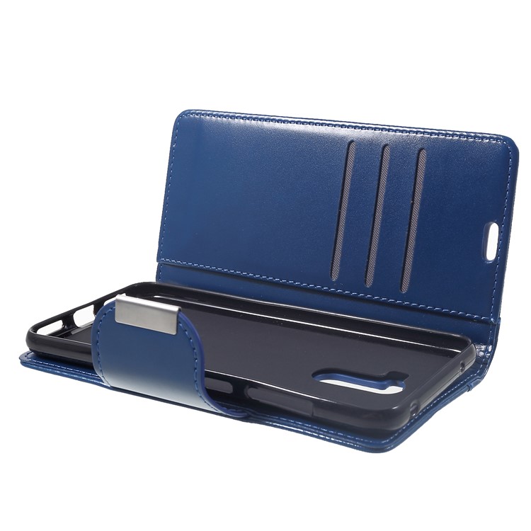 Flip Wallet PU Leather Stand Shell for Xiaomi Pocophone F1 / Poco F1 (India) - Blue-5