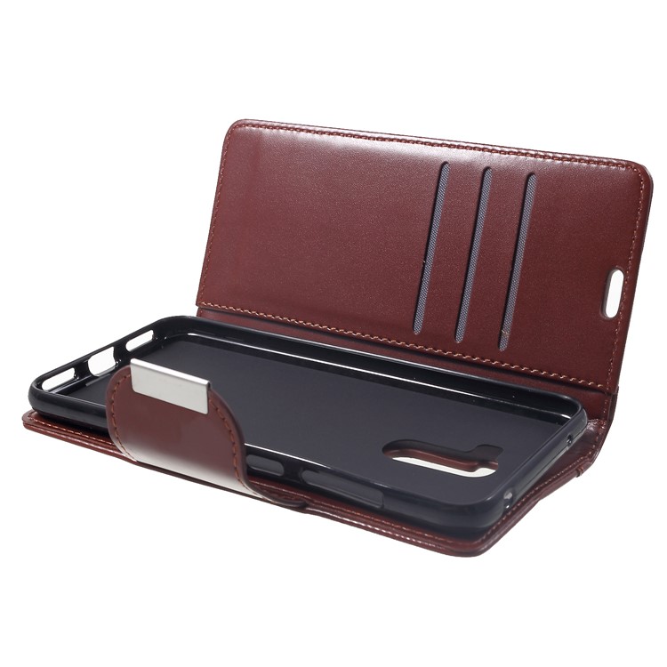 Flip Wallet PU Leather Stand Casing for Xiaomi Pocophone F1 / Poco F1 (India) - Brown-5