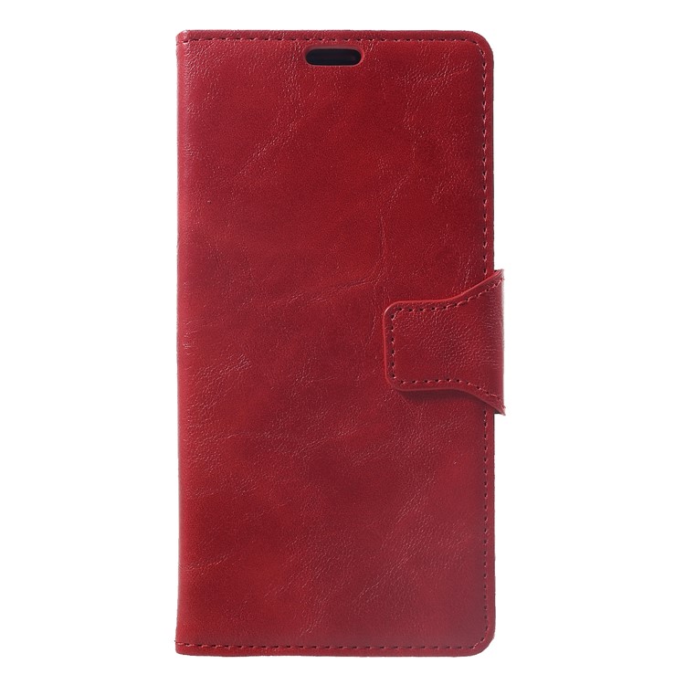 Crazy Horse Wallet Stand Split Leather Flip Casing for Xiaomi Pocophone F1 / Poco F1 (India) - Red-3