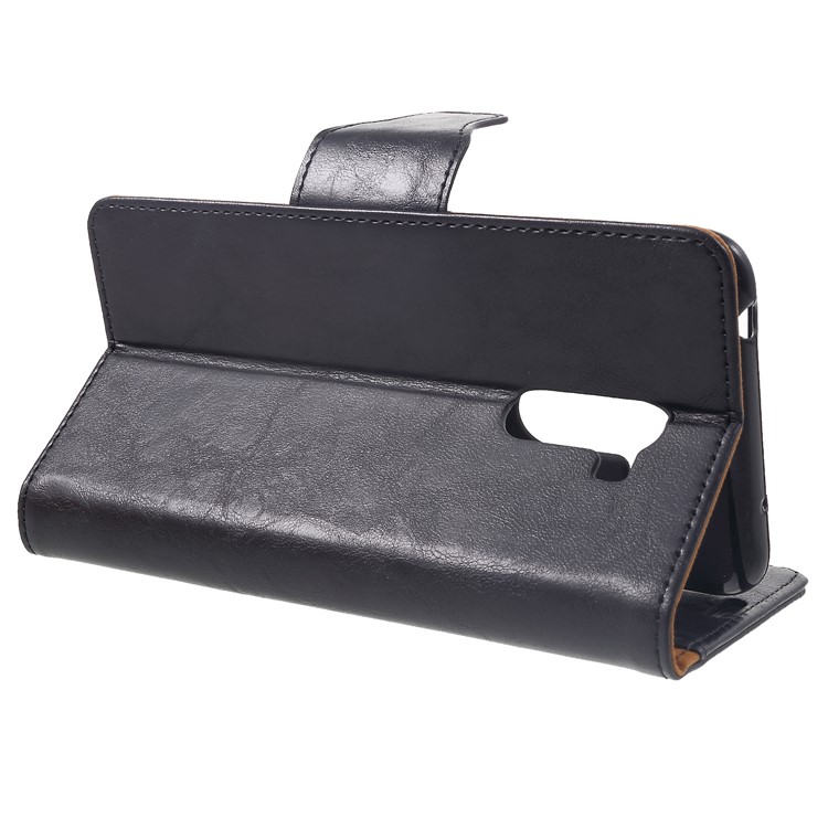 For Xiaomi Pocophone F1 / Poco F1 (India) Crazy Horse Wallet Stand Split Leather Case with Card Holders - Black-4