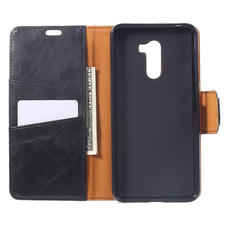 For Xiaomi Pocophone F1 / Poco F1 (India) Crazy Horse Wallet Stand Split Leather Case with Card Holders - Black-5