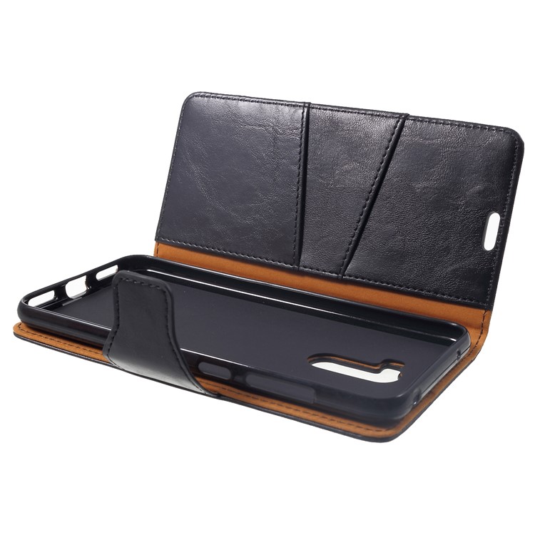 For Xiaomi Pocophone F1 / Poco F1 (India) Crazy Horse Wallet Stand Split Leather Case with Card Holders - Black-6