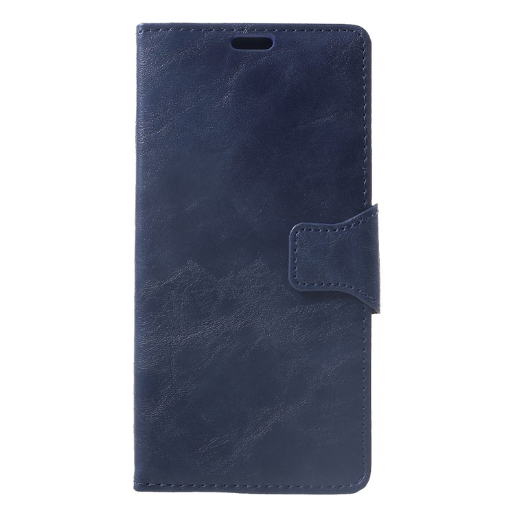 Crazy Horse Wallet Stand Dividir Couro Flip Tampa Do Telefone Móvel Para Xiaomi Pocophone F1 / Poco F1 (índia) - Azul-1