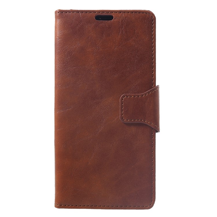 Crazy Horse Split Leather Wallet Stand Protection Phone Casing for Xiaomi Pocophone F1 / Poco F1 (India) - Brown-1