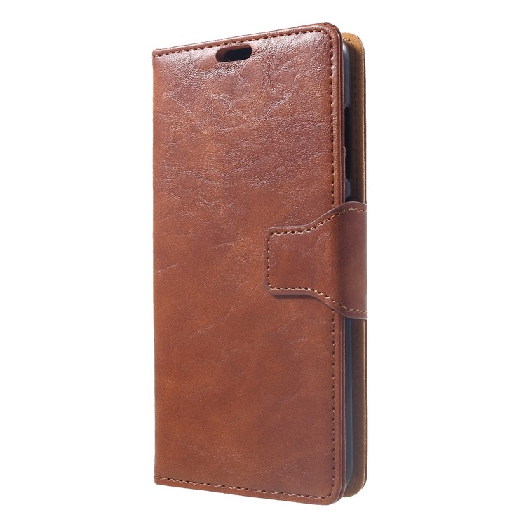 Crazy Horse Split Leather Wallet Stand Protection Phone Casing for Xiaomi Pocophone F1 / Poco F1 (India) - Brown-3