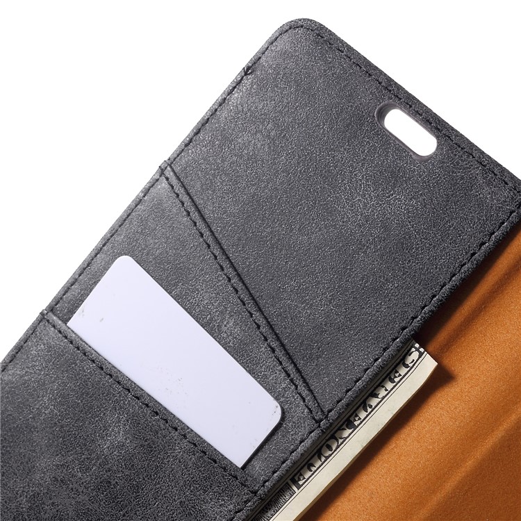 Vintage Style Split Leather Stand Magnetic Wallet Case for Xiaomi Pocophone F1 / Poco F1 (India) - Grey-6