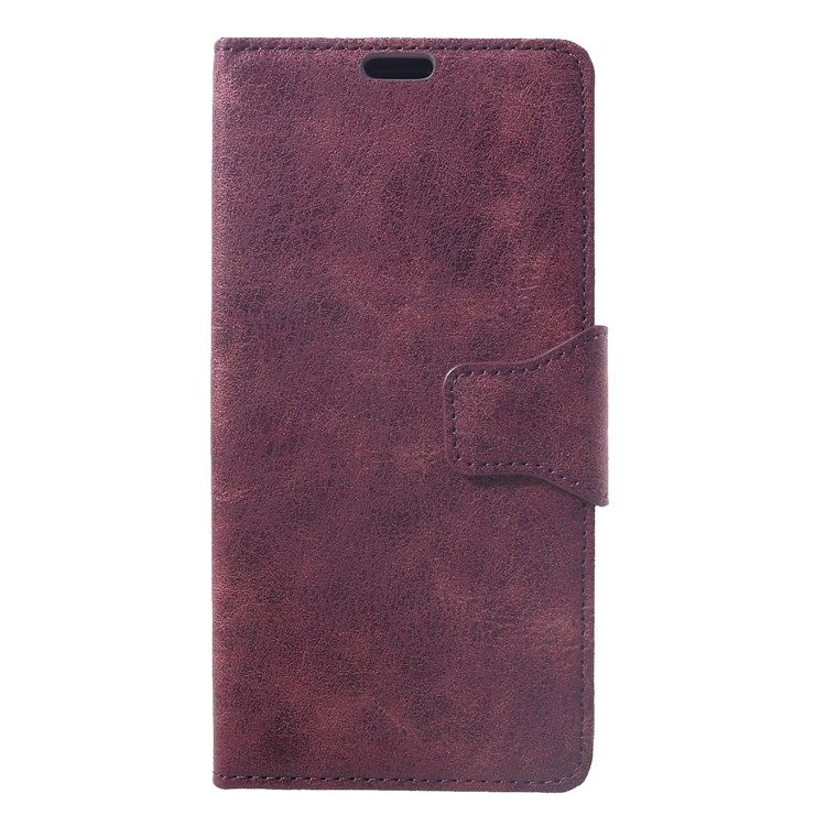 Vintage Style Split Leather Stand Magnetic Wallet Cover for Xiaomi Pocophone F1 / Poco F1 (India) - Wine Red-1